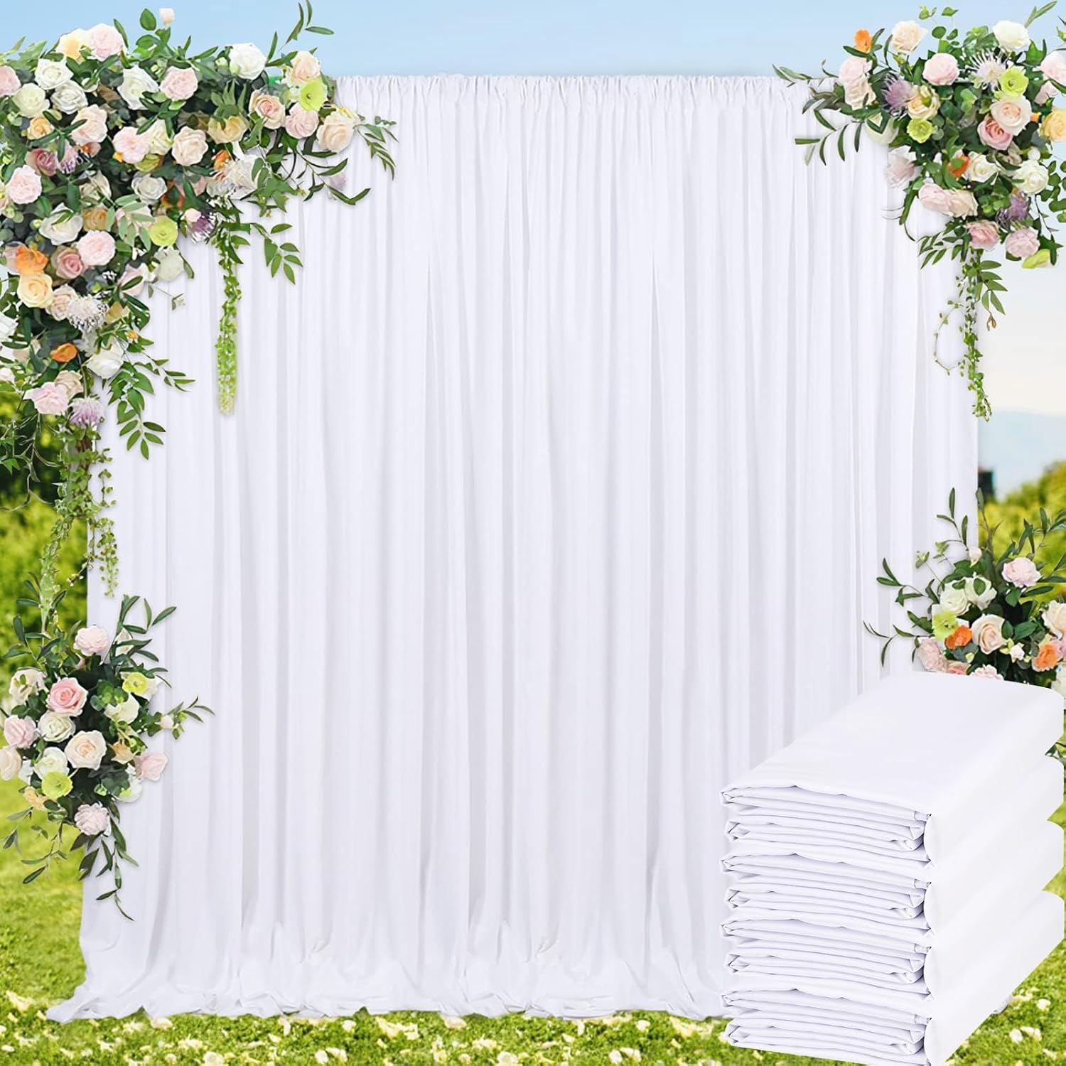 Backdrop Curtains White Background Spring for Elegant Events