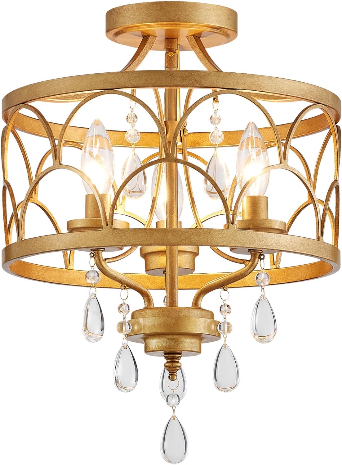 Modern Crystal Ceiling Light Fixture for Farmhouse Style Homes
