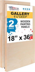 U.S. Art Supply Unfinished Cradled Wood Panels 18x36 in - Smooth