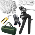 Stainless Steel Cable Tie Gun Metal Tie Wrap Gun Kit - Heavy Duty Tool