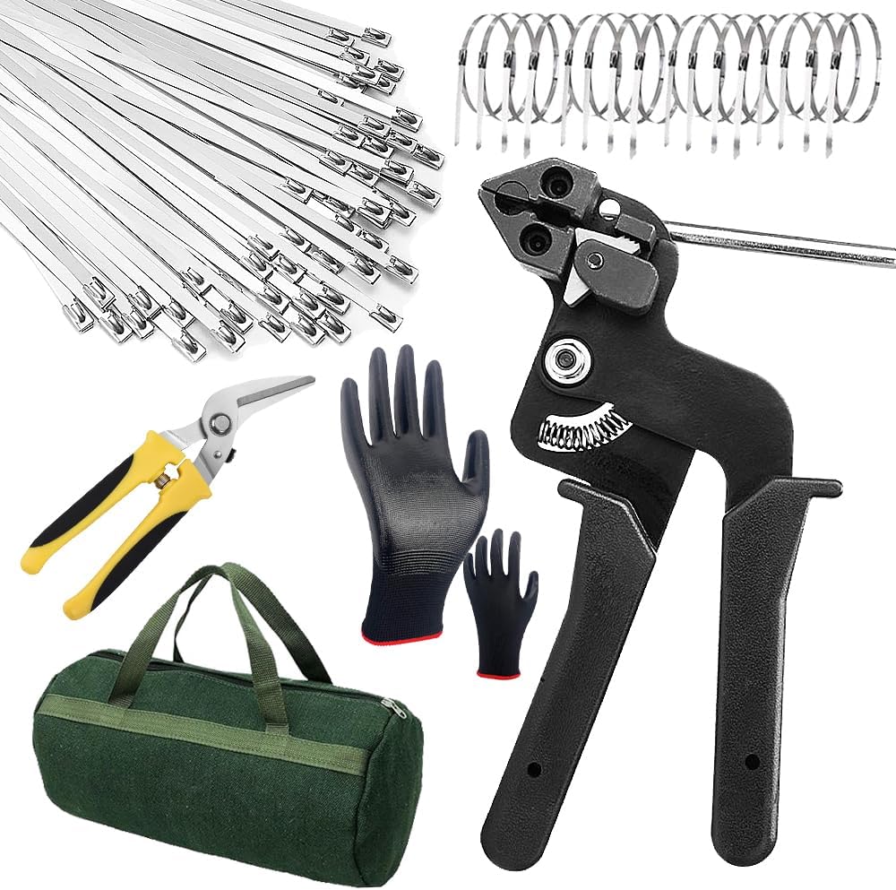 Metal Zip Tie Gun Kit - Fasten & Cut with Ease!