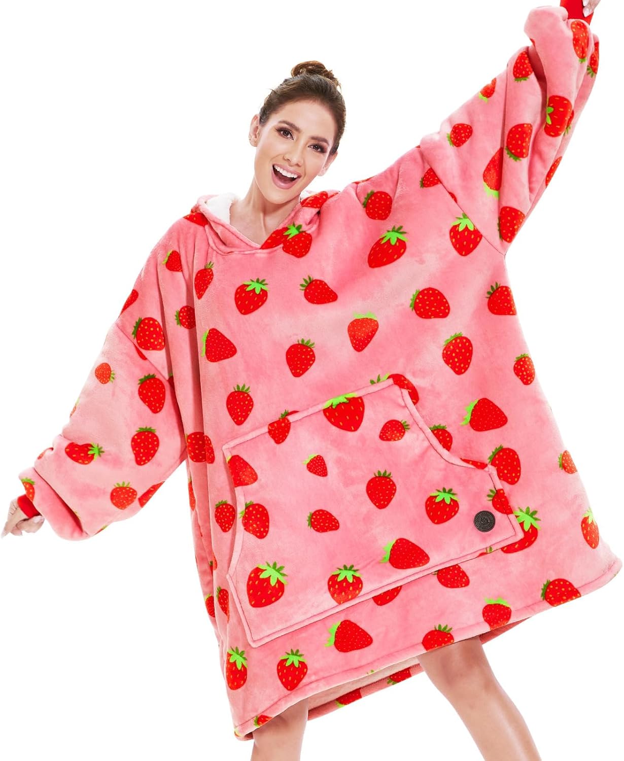Cozy Strawberry Hooded Blanket - Perfect Gift for Her
