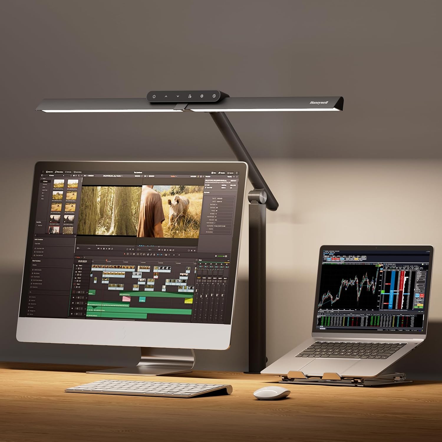 Honeywell LED Desk Lamp with Clamp - Eye-Caring Task Light