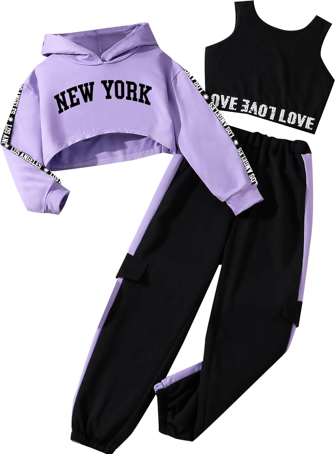Hilinker Girls Graphic 3 Piece Outfits for Stylish Workout Fun