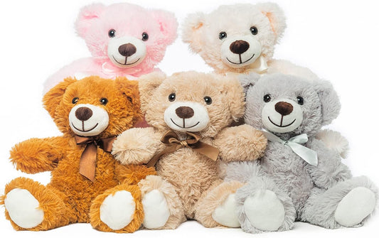 Teddy Bears Bulk 5 Packs Cute Plush Toys for Kids and Gifts