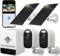 4MP QHD WiFi6 Solar-Powered Indoor & Outdoor Security Camera Kit