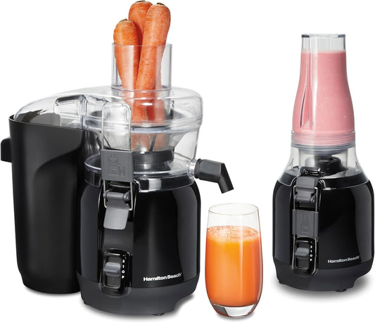 Hamilton Beach 2-in-1 Juicer & Blender - Easy Whole Fruit & Veggie Processing!