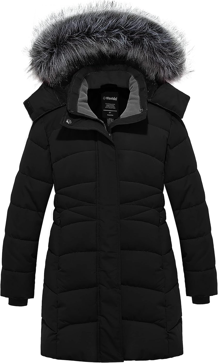 Wantdo Girls' Long Winter Puffer Jacket with Hood for Comfort