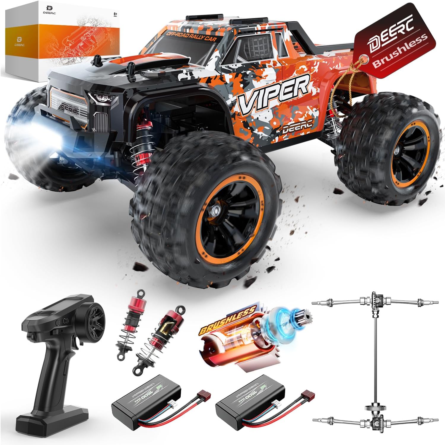 DEERC H16R Brushless Fast RC Cars for All Terrains Fun