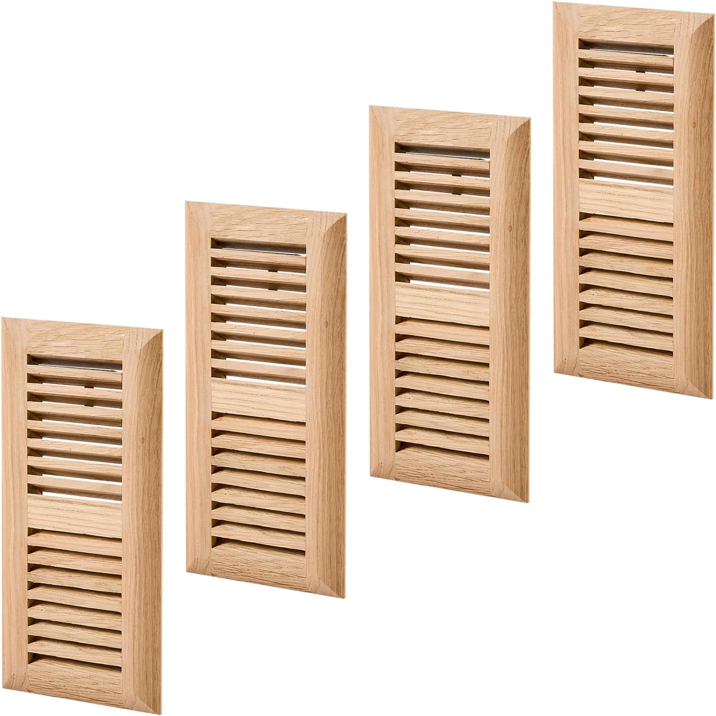 Homewell 4 Pcs Pack White Oak Wood Floor Register for Ducts