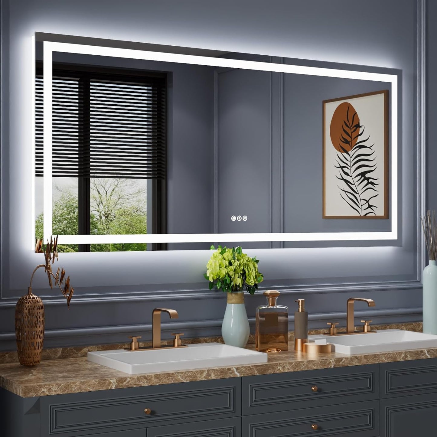 Amorho LED Bathroom Mirror Large 77in x 36in with Front Light