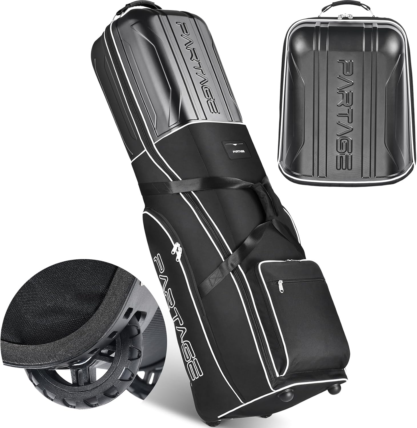Golf Travel Bag Hard Case with Wheels for Easy Maneuvering