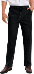 voeeron Mens Elastic Waist Jeans Relaxed Fit - Comfortable Formal 30