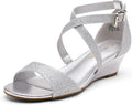 DREAM PAIRS Women's Low Wedge Sandals Ankle Strap Heel Sandal