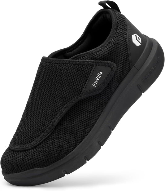 FitVille Diabetic Shoes for Men - Extra Wide Slip-on Comfort