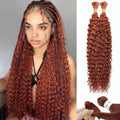Dark Ginger Deep Water Wave Human Braiding Hair 22in - Boho Ready
