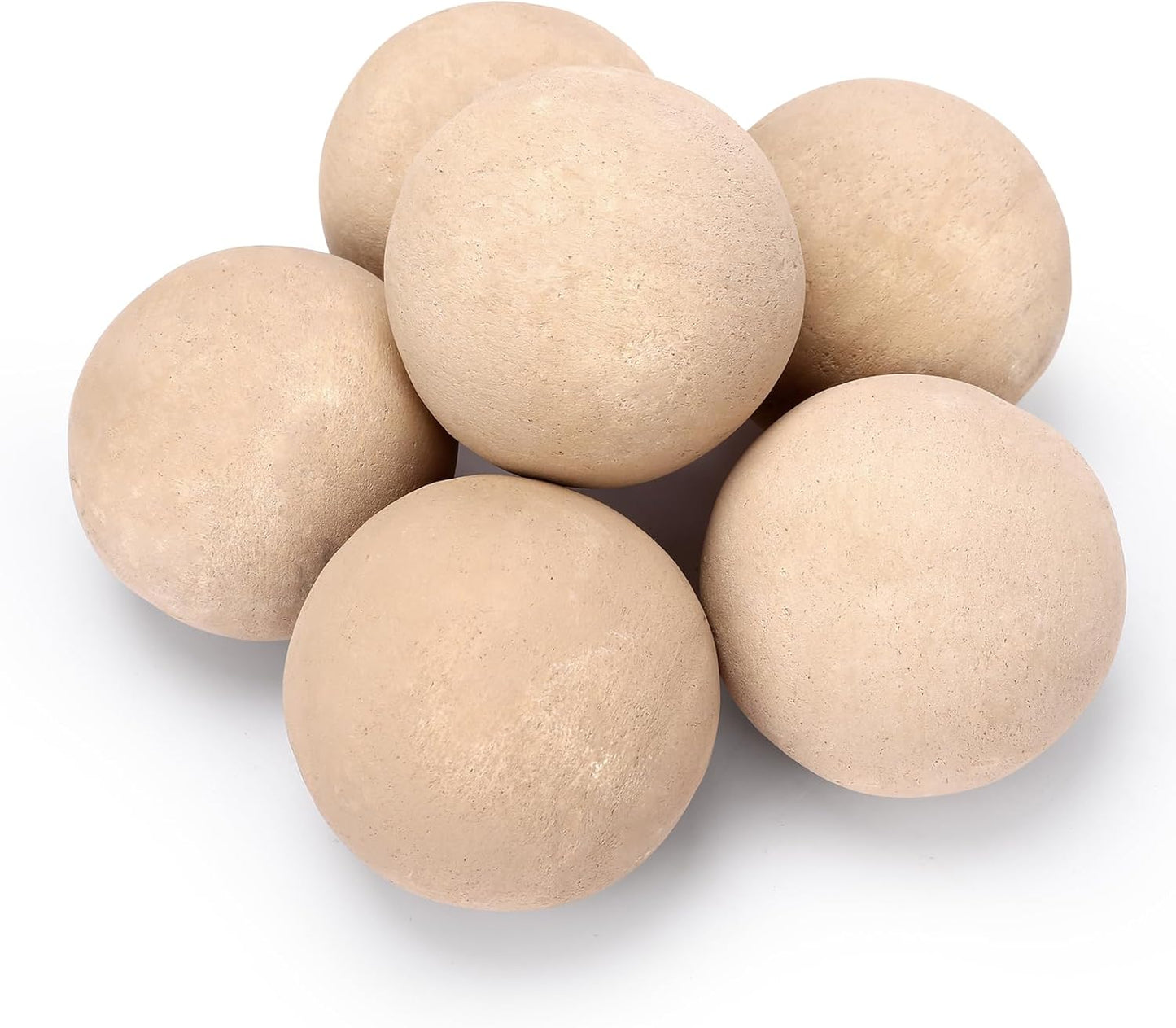 Ceramic Fire Balls Set of 6, 5 Inch Decorative Fire Stones