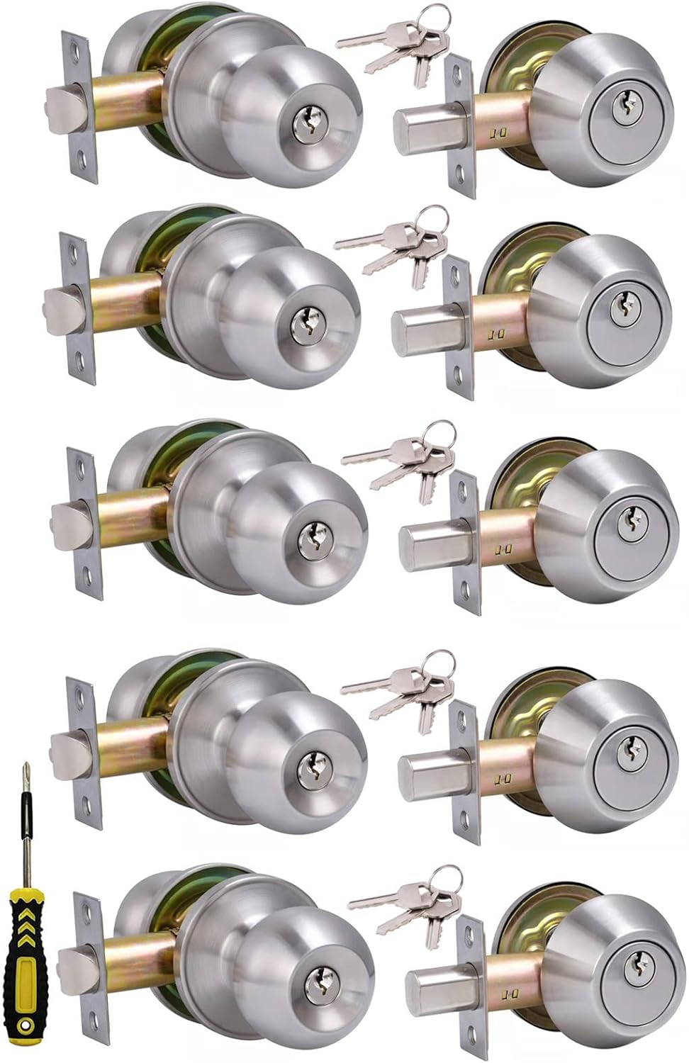All Keyed Same Entry Door Knob and Deadbolt Set for Security