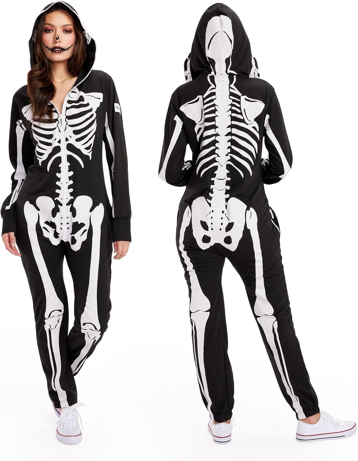 Tipsy Elves Skeleton Costume for Women - Comfy Jumpsuit