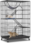 PawGiant 4-Tier Cat Cage 51 in - Large Indoor Outdoor Enclosure
