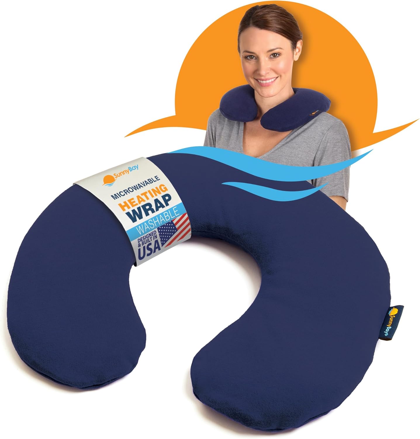 Microwavable Heating Pad for Neck and Shoulders - Navy Blue