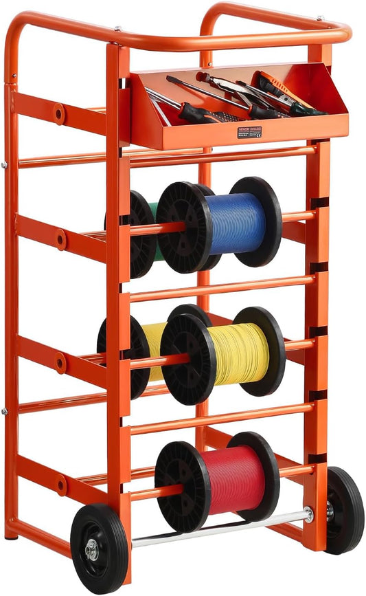 VEVOR Wire Spool Rack with Wheels for Efficient Cable Storage