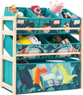 Kids Toy Organizer with 3 Bins - Large Capacity Dinosaur Storage