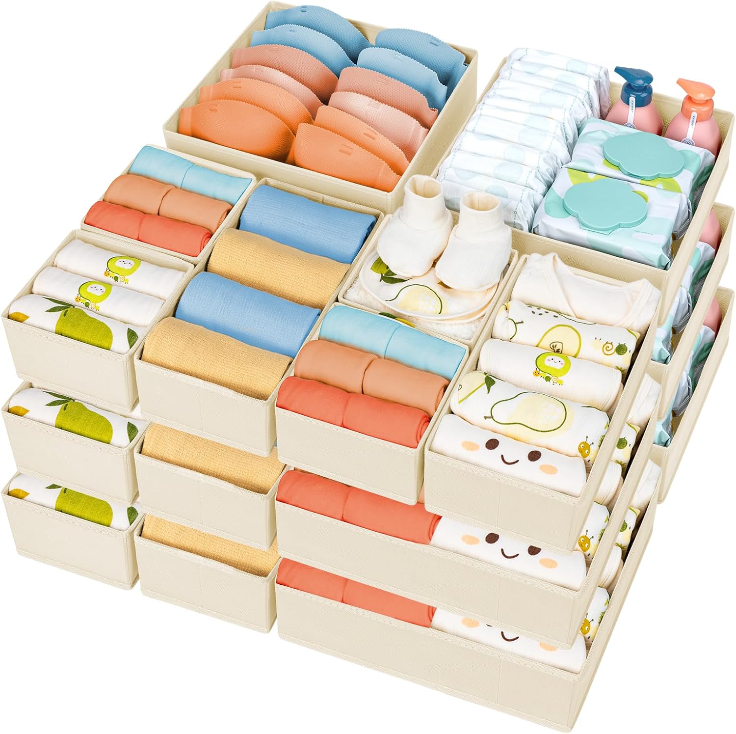 DIMJ Drawer Organizer Clothes 18 Pack for Tidy Storage Solutions