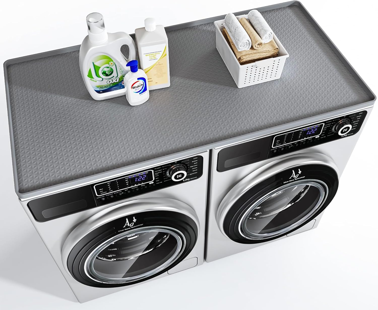 Washer Dryer Countertop Mat, Large Non-Slip Silicone Protector