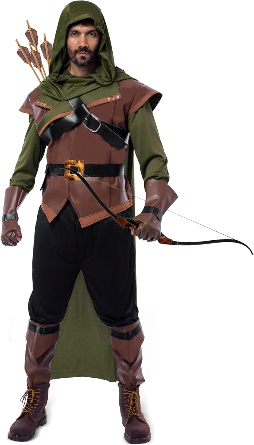 Renaissance Robin Hood Deluxe Men Costume Set for Halloween Fun
