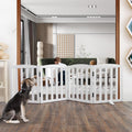 Foldable Freestanding Indoor Dog Gate 24 in 4-Panel Wood