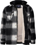 Yasumond Hoodies for Men Zipper Sherpa Lined Plaid Jacket - Warm