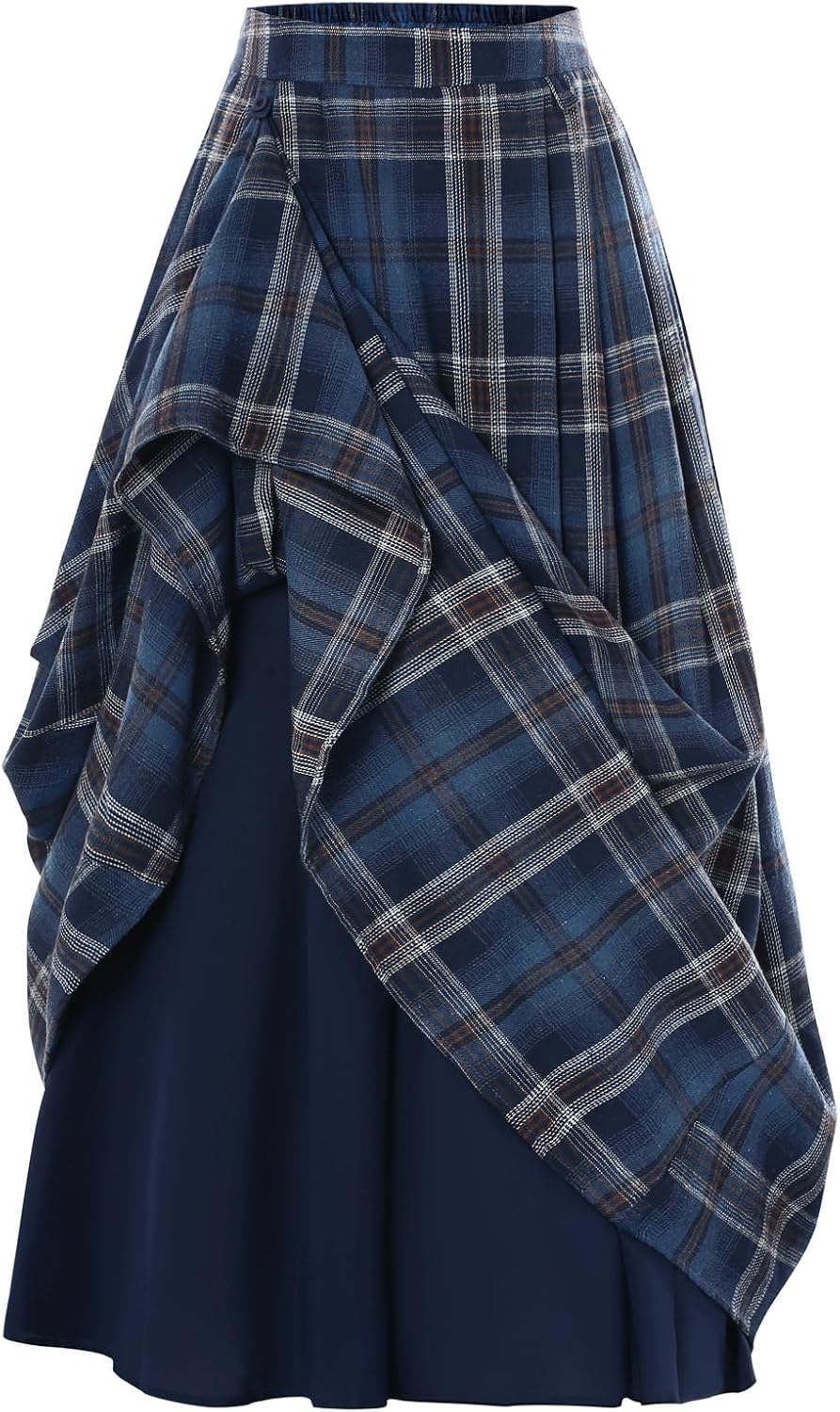 Scarlet Darkness Plaid Skirts for Women High Waist Long Skirt