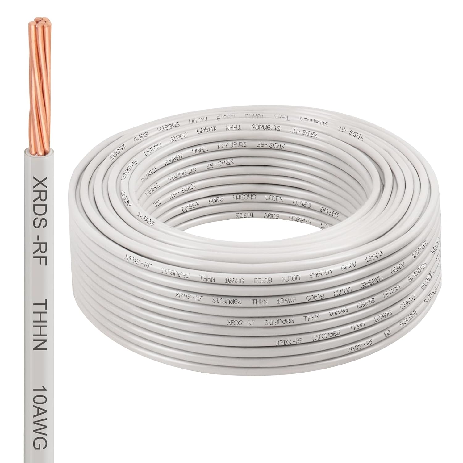 10AWG THHN Wire 100FT Stranded Bare Copper Conductor Cable