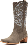 IUV Cowboy Boots For Women Pointy Toe Mid Calf Boots - Comfortable are