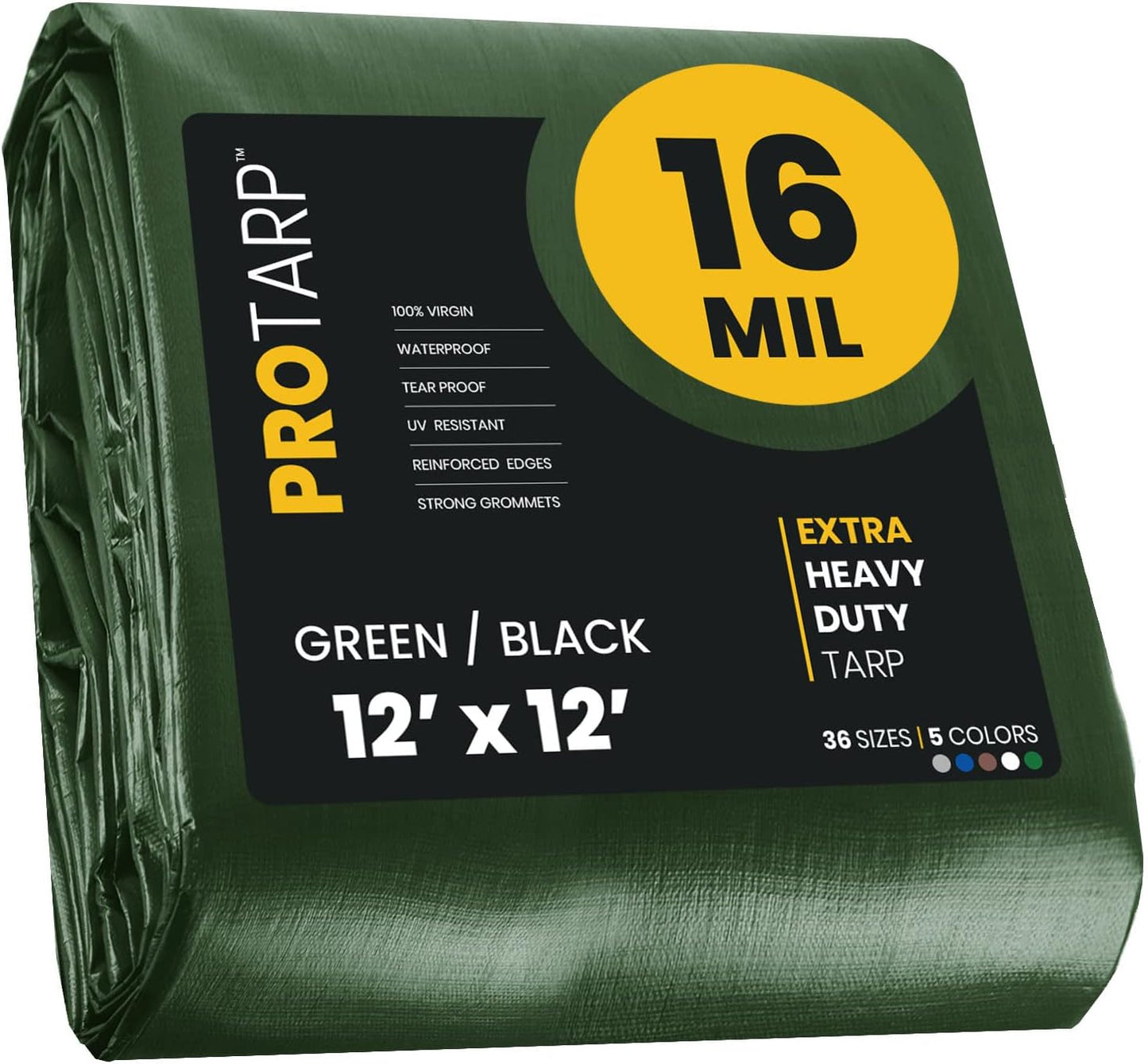 PROTARP Extra Heavy Duty 16 Mil Tarp Cover for All Uses