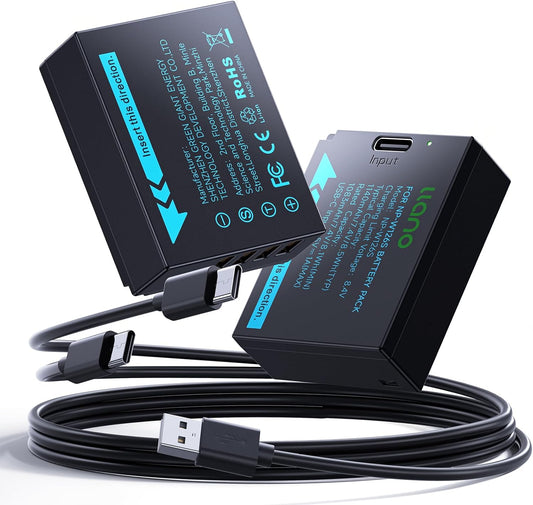 llano 2 Pack USB-C NP-W126S Battery for Fujifilm Cameras