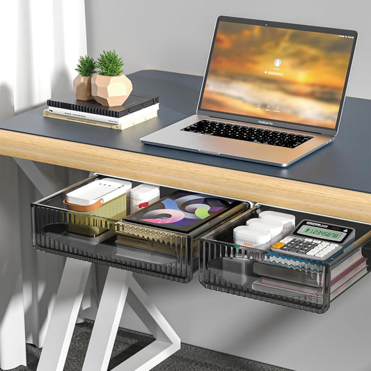 Space-Saving Under Desk Drawers x2 Set by JENRICHEN