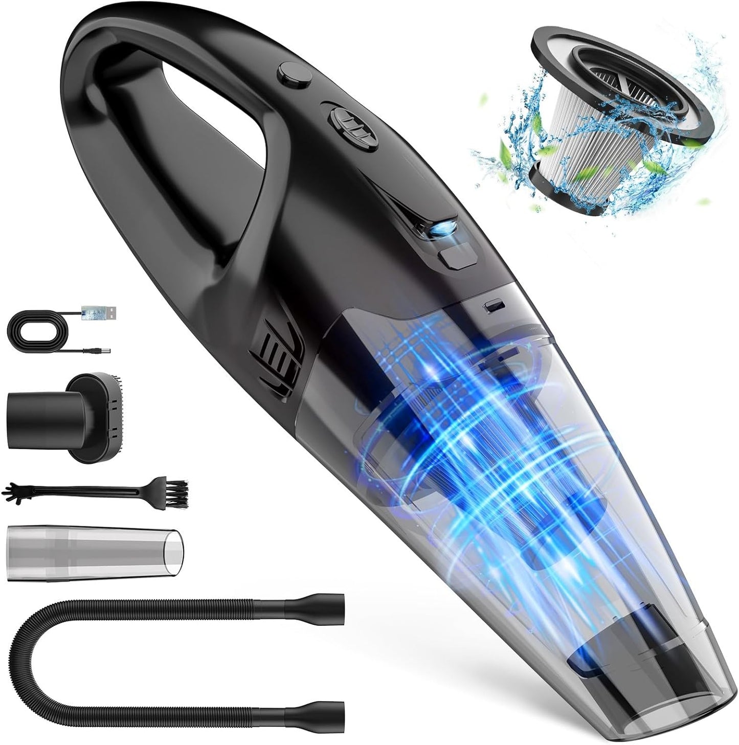 Handheld Vacuum Cordless Rechargeable for Car and Home Cleaning