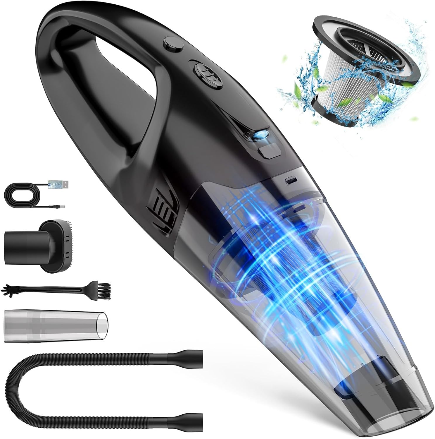 Handheld Vacuum Cordless Rechargeable for Car and Home Cleaning