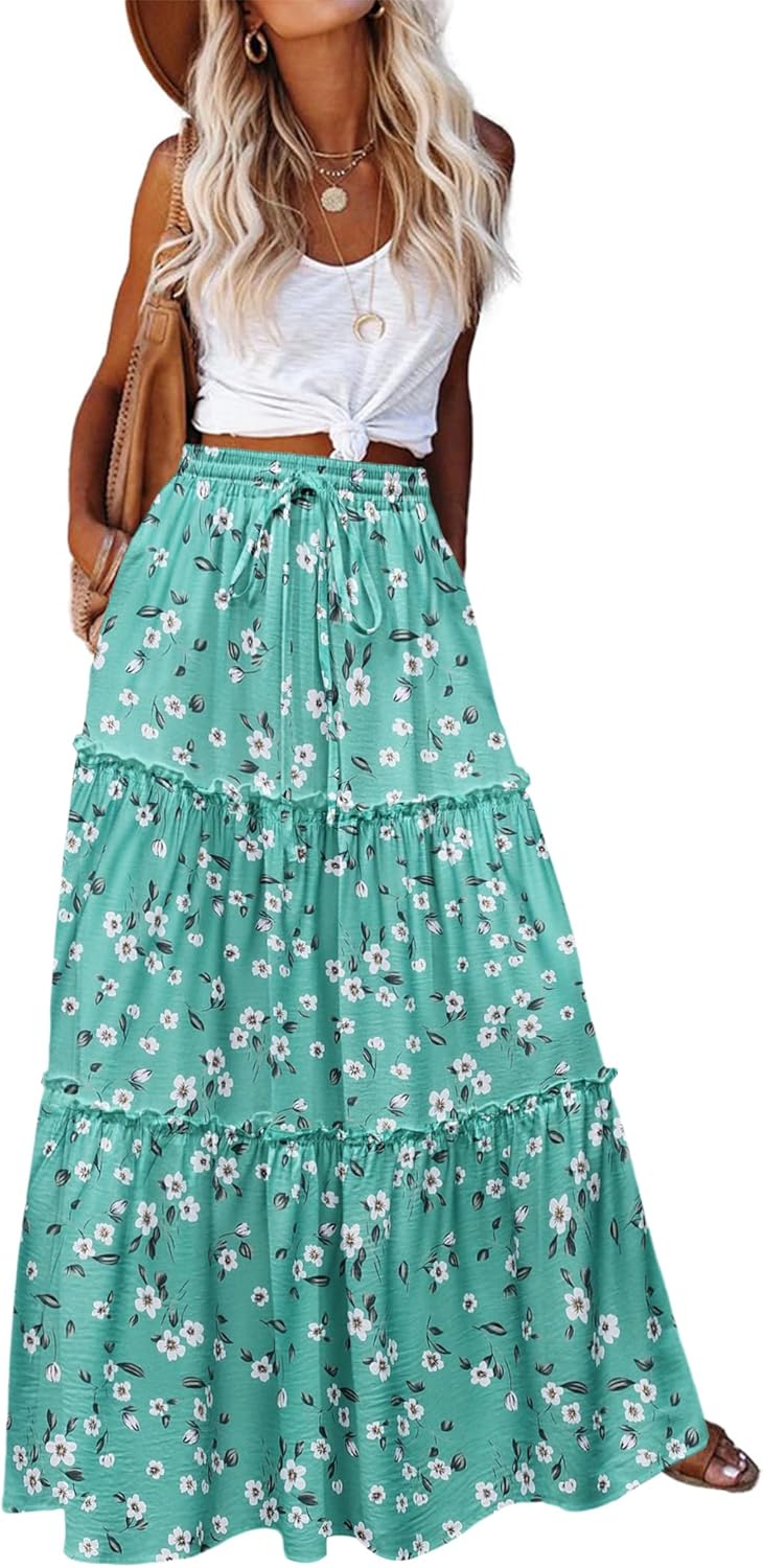 Boho Style Maxi Skirt for Women with Pockets and Elegance