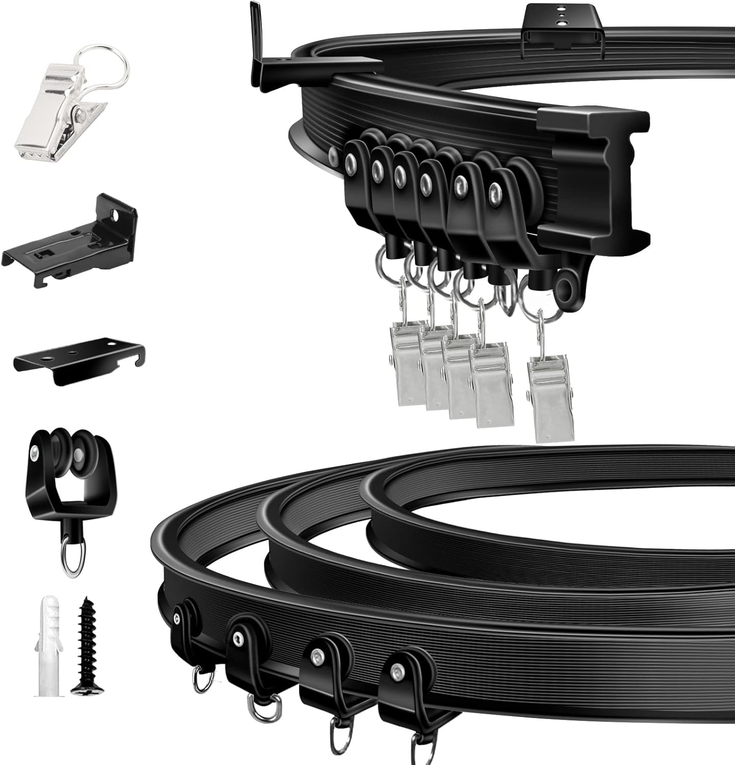 8 Ft Flexible Ceiling Curtain Track for Bay Window