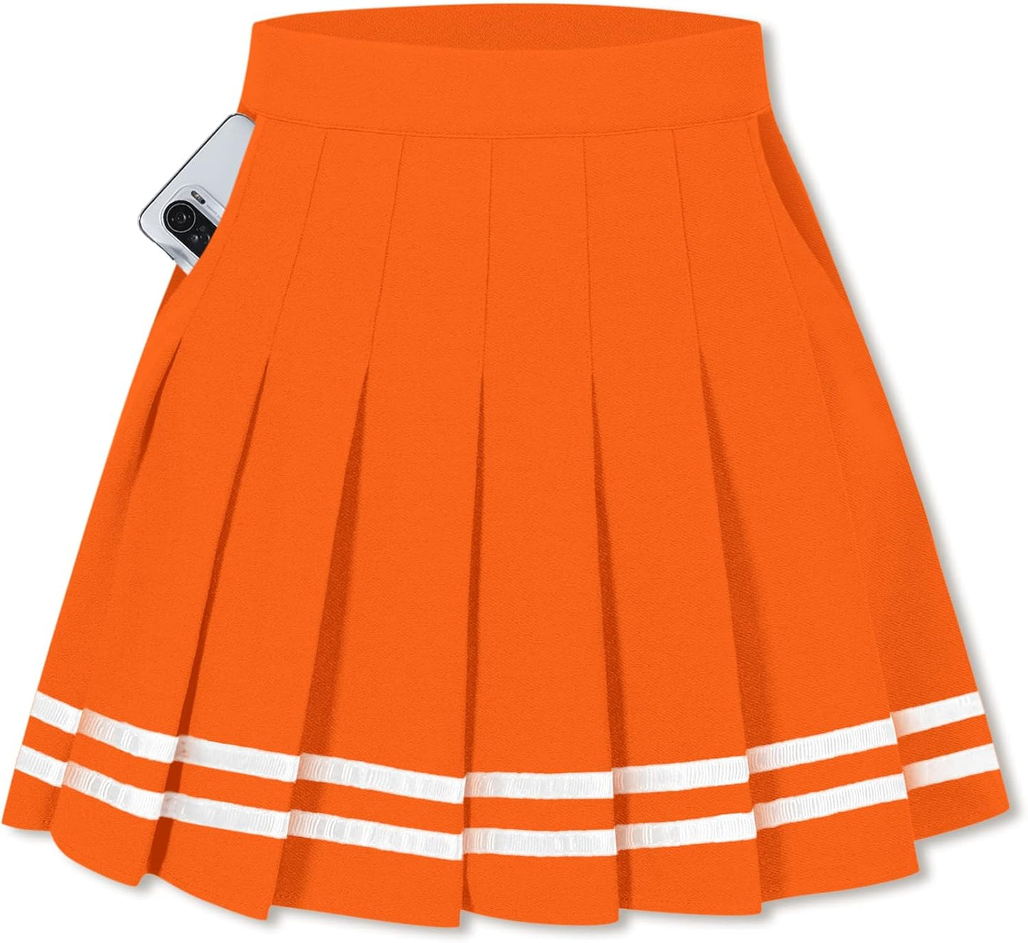 SANGTREE Women Pleated Skirts with Shorts for Casual Wear