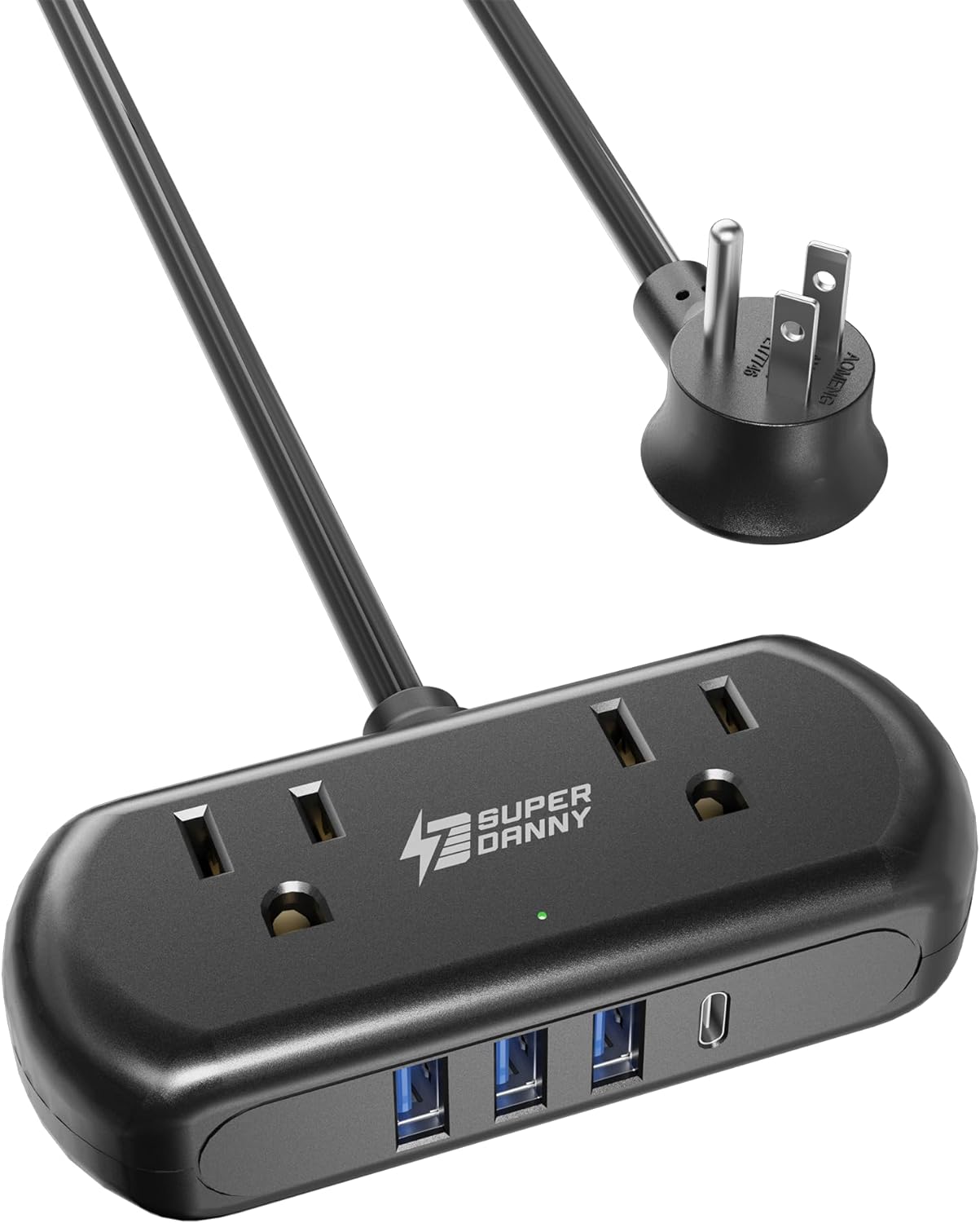 Compact Power Strip w/ USB-C - SUPERDANNY!