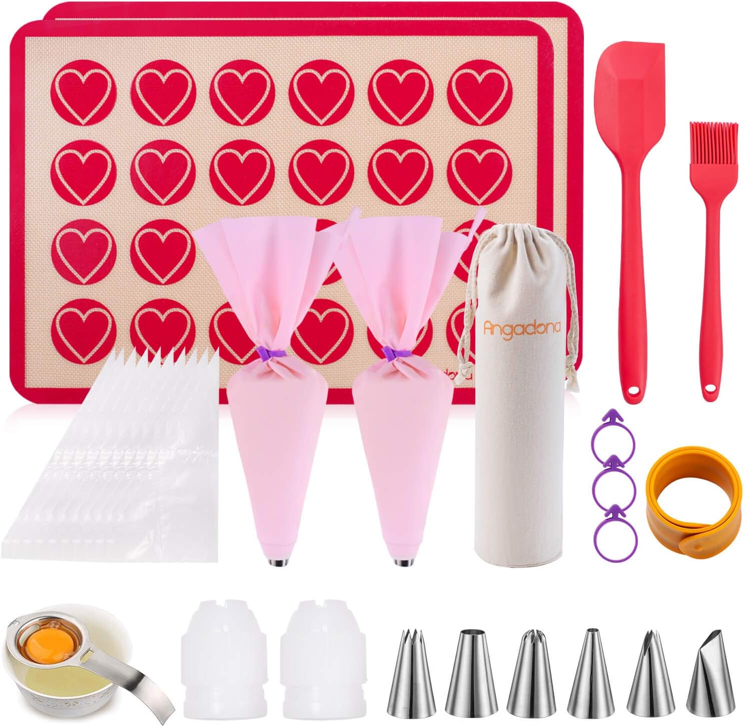 Silicone Macaron Baking Mat Kit - Complete 30 in 1 Set