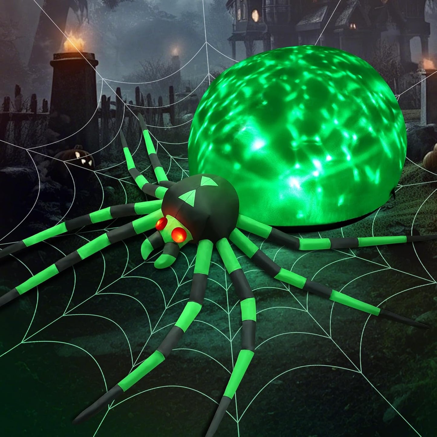 8FT Halloween Inflatables Spider for Spooky Outdoor Decor