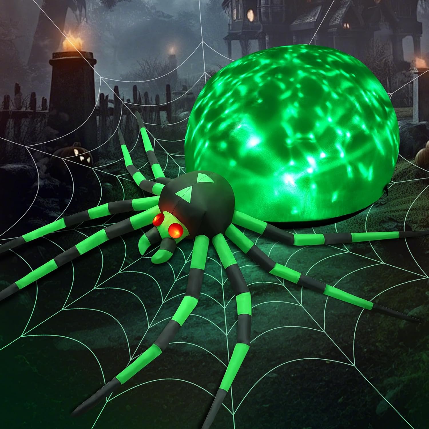 8FT Halloween Inflatables Spider for Spooky Outdoor Decor