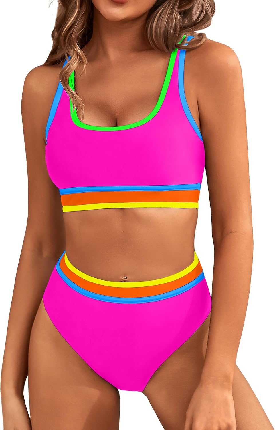 BMJL Women's High Waisted Bikini Sets for Sporty Summer Fun
