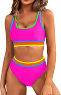 High Waisted Bikini Sets Sporty Two Piece Swimsuits - Flattering