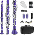 Soulmate Clarinet Bb Flat 17 Nickel Keys Purple Clarinet for Students